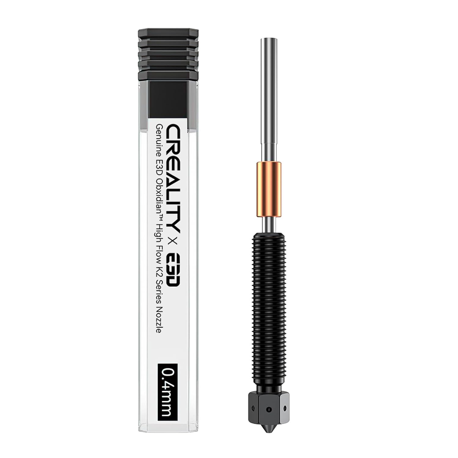 Creality K2 Plus Nozzle 0.4mm, E3D ObxidianTM High Flow Nozzle, Hardened Steel Nozzle with Multi-Channel Design, 600mm/s High-Speed Printing for Creality K2 Plus, K2 Pro, K2 3D Printer