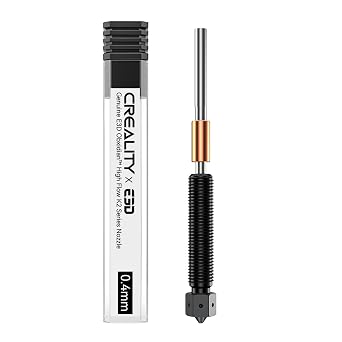 Creality Official K2 Plus Nozzle 0.4mm, E3D ObxidianTM High Flow Nozzle, Hardened Steel Nozzle with Multi-Channel Design, 600mm/s High-Speed Printing for Creality K2 Plus, K2 Pro, K2 3D Printer