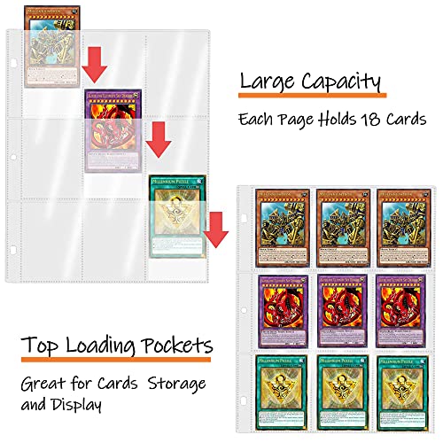 Image of D DACCKIT Binder Compatible with Yugioh Cards with Sleeves, 720 Card Holders Book Compatible with Yu-Gi-Oh Trading Cards - Card Collector Album with 40 Pcs 9-Pocket Pages