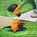 SEYVUM String Trimmer, 20V 12-inch Cordless Weed Wacker with Auto Line Feed, 2 X 2.0Ah Battery Powered Lawn Edger with 8 Pcs Grass Cutter Spool Line, Fast Charger Included, Orange