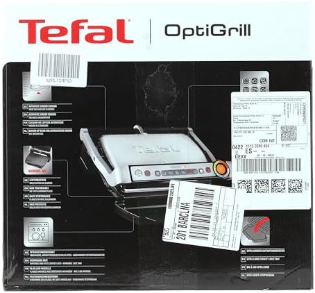 Tefal Optigrill GC705D Inteligentny grill, 6 programów automatycznych, dostosowuje temperaturę + cykl grillowania, do potrawy przeznaczonej do grillowania, płytki nieprzywierające, 2000 W, 30 x 20 cm