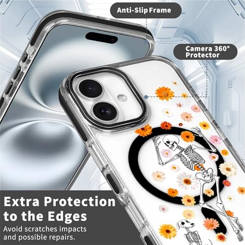 Coque de protection magnétique antichoc pour iPhone 16 transparente avec motif - 3