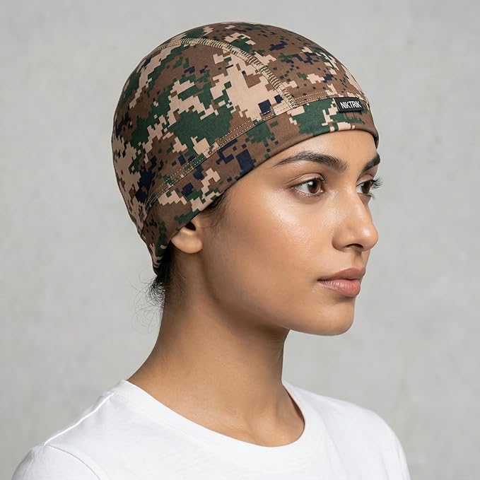 Image of Unisex Helmet Skull Cap for Bikers & Cyclists, Polyester Head Cap, Hair Inner Helmet Cap for Men, Sweat Cooling Beanie Cap, Skull Mask for Summer, Bike Accessories