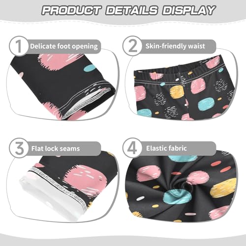KLL Crayon Polka Dots Black Pattern Toddler Girls Legging Comfortable Full Length Dance Pants Exercise3