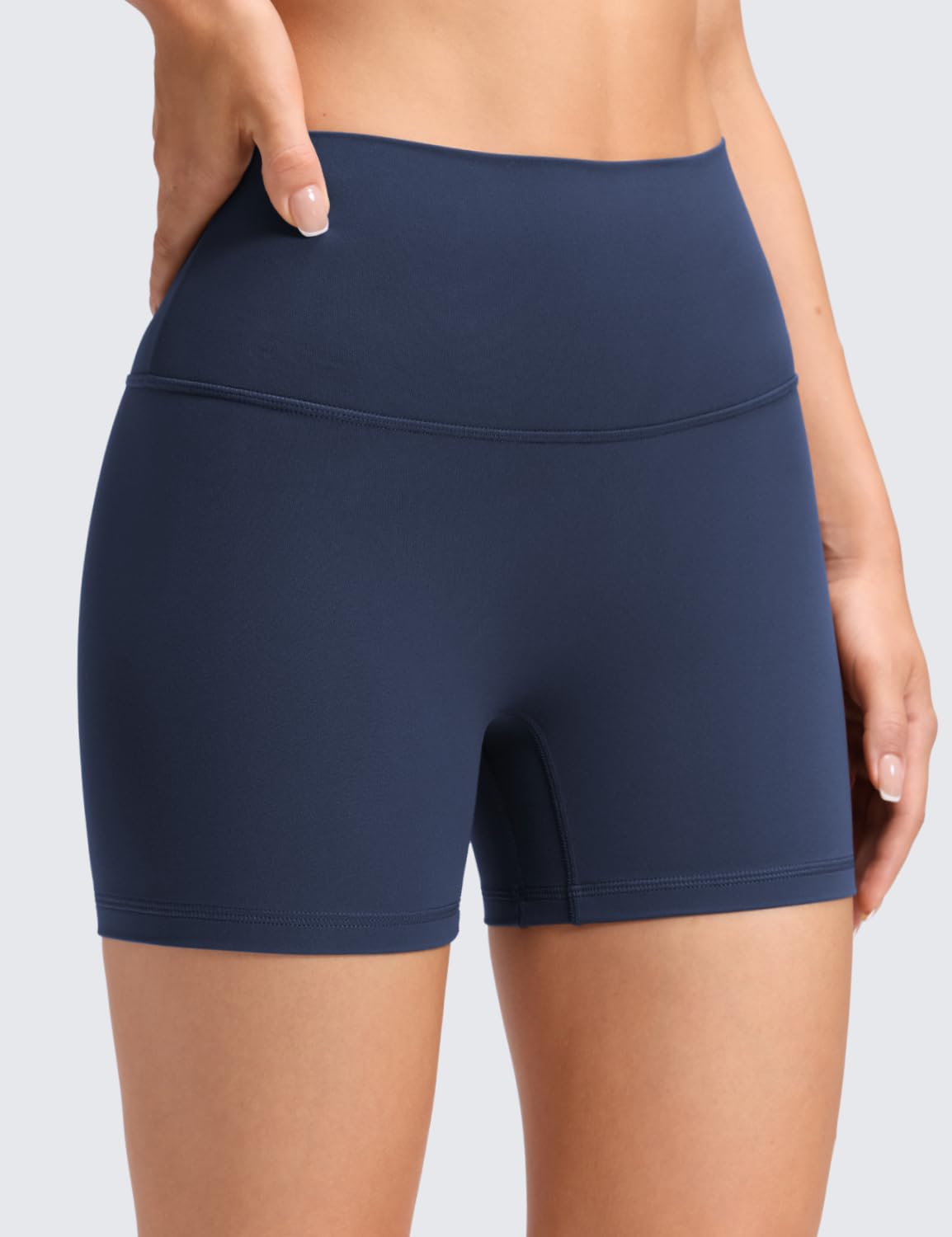 CRZ YOGA Bermuda Motorista Sin Costura Frontal - 10/15cm | Butterluxe, Extremadamente Suave, Compresión Suave, Yoga, Cintura Alta, para Mujer