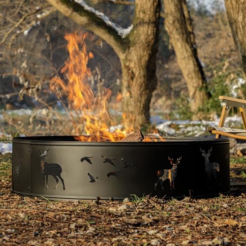 OutVue Fire Ring,Firepit Ring for Camping, Wood Burning Fire Pit for Outside,Yard,Garden,Outdoor Fireplace