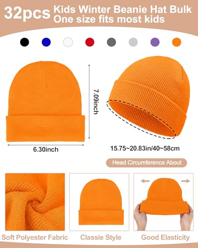 Image of JaGely 64 Pcs Kids Hats and Gloves Bulk Winter Beanies Hat Gloves for Toddler Boys Girls School Donation Wholesale