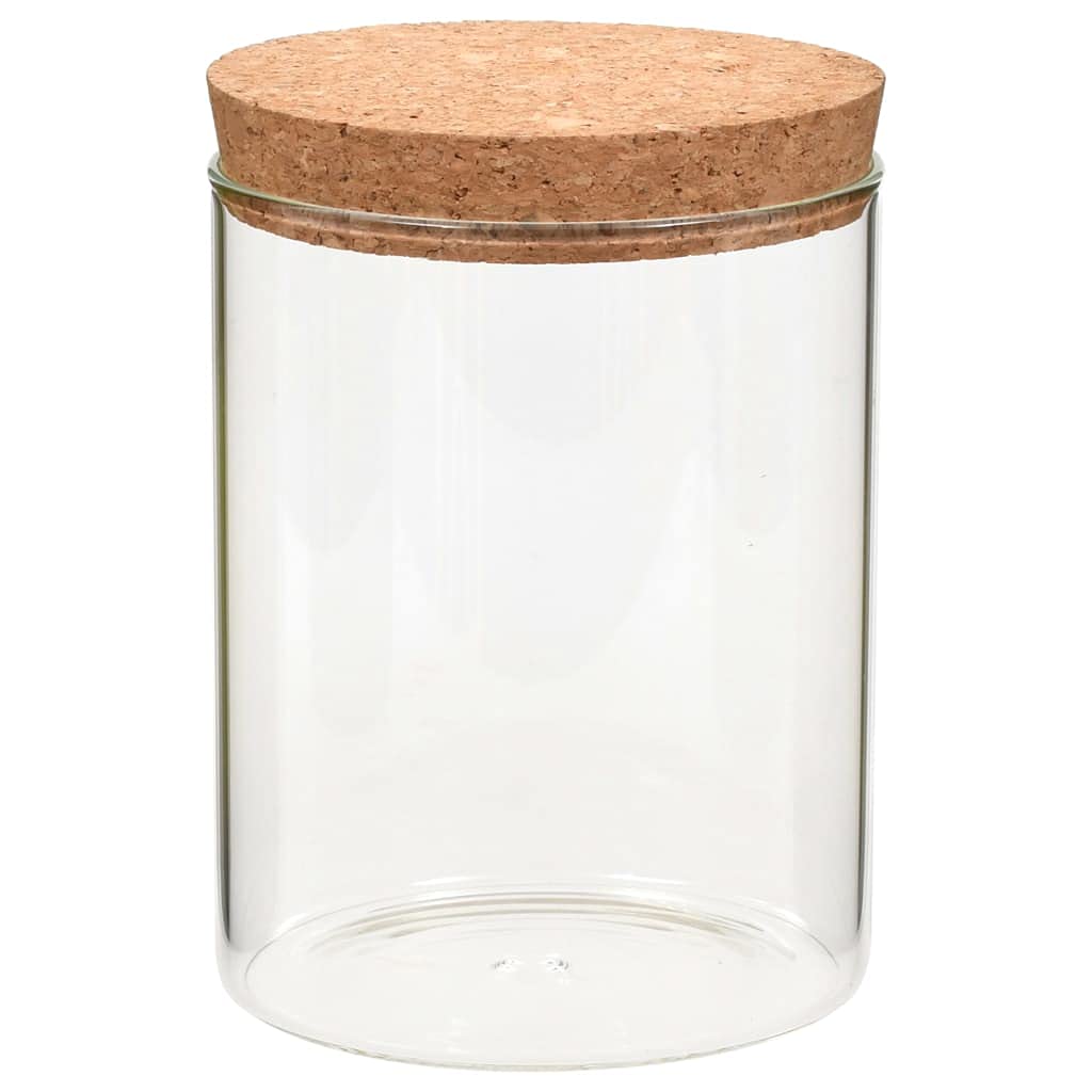 Homgoday Szklane słoiki do przechowywania z pokrywką korkową 6 szt. 650 ml słoiki na ciastka dom i ogród