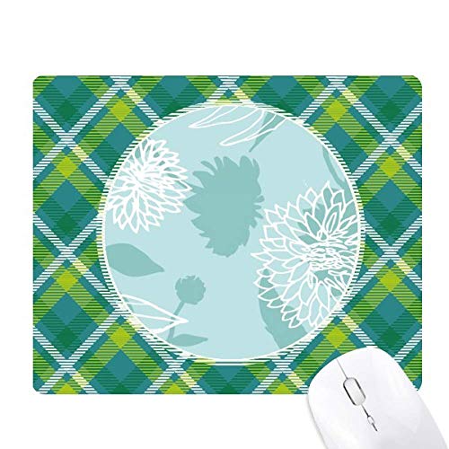Tapis de souris pixel art vert chrysanthème et plantes abstraites pour bureau