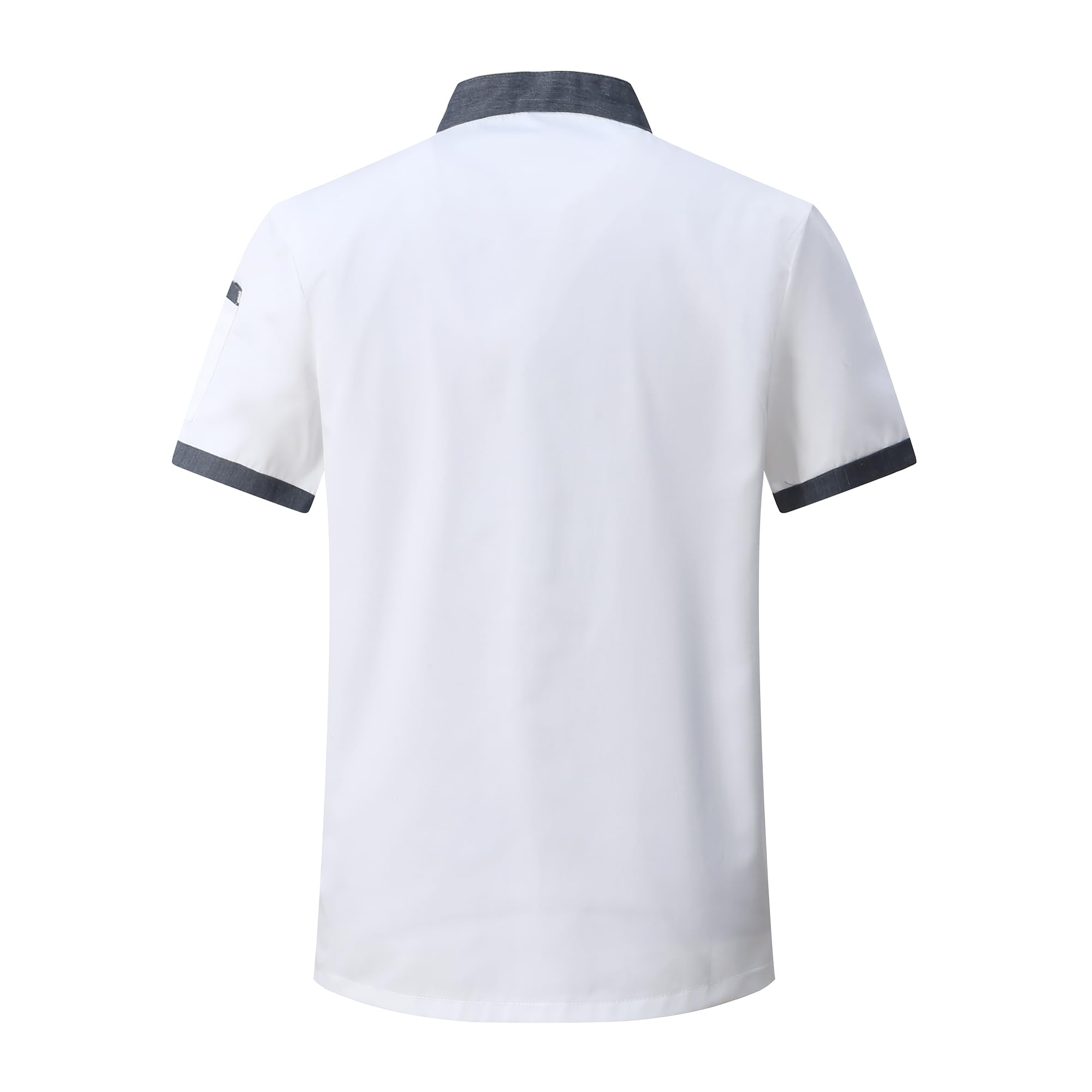 Giacca da Cuoco da Uomo in Cotone Traspirante Ristorante Divisa Maniche Corte Leggera Uniforme Cuoco Professionale Ristorante Giacca per Hotel Panetteria - 2
