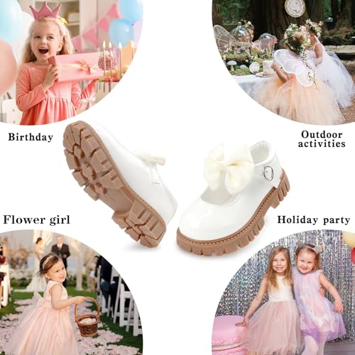 Image of Toddler Girl Dress Shoes Bow Black Dress School Shoes Princess Mary Jane for Toddler /Little Girl