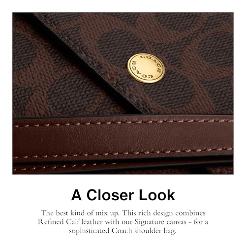 Coach Brook Flap Bag with Chain in Signature Canvas, B4/Maple4