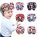 MYWILON BABY Lot de 6 Bandeaux Bebe fille - Turban Bebe Fille Elastique Imprimé fleur - Accessoires Cheveux Enfant Fille (Noeuds Arrondis)