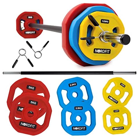 NORDFIT 20kg Urethane Barbell Weights Set Cover