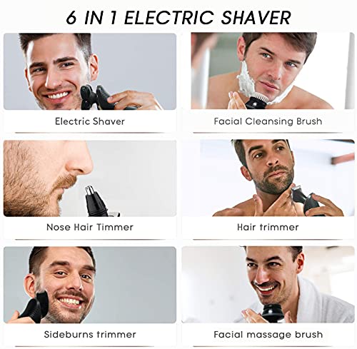 Electric Razors For Men Cordless Rechargeable, Head Shavers For Bald Men, 6 In 1 Grooming Kit, Shaving Machine With Charging Station, By Sceafunny #TOP3