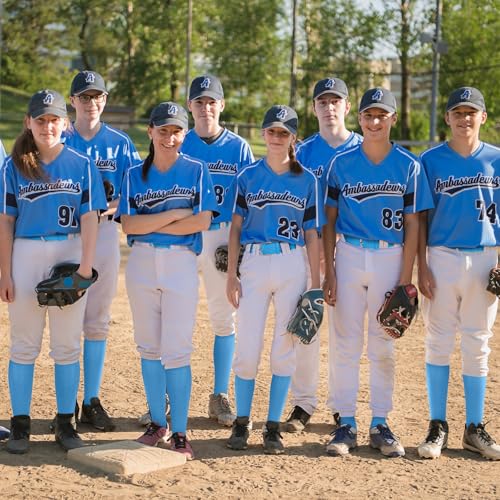 Image of Haysandy Baseball or Softball Sock and Belt Combo Set 5 Football Baseball Socks with Softball Belt for Kids Youth Boys