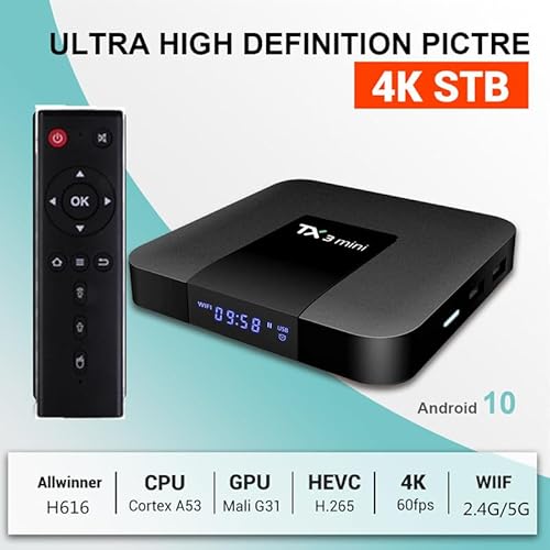 Tx3 Mini Pro Android 10.0 Tv Box Quad Core 2Gb Ram 16Gb Rom Dual Wifi 2.4G/5.8Ghz Bt4.2 3D 4K Smart Home Android Smart Player #TOP5