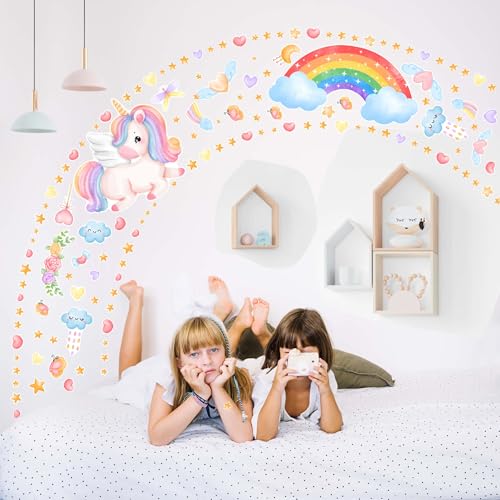Vinilos decorativos unicornio y arcoíris luminosos para pared miniatura 4