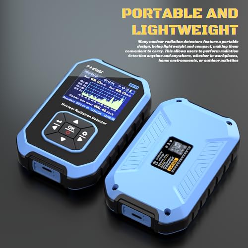 Image of Geiger Counter, γ-Ray β-Ray X-ray Radiation Detector Meter, Rechargeable Gamma Beta Tester for Marble Food Metal Radiation Detector with LCD Screen, 5 Units (Blue)