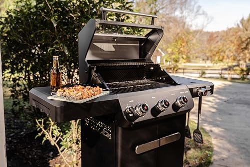 Image of Monument Grills Mesa Series, Outdoor Barbecue Stainless Steel 3 Burner Propane Gas Grill, 48,000 BTU Patio Garden Grill with Side Burner and Knob Controls, Mesa325 with BBQ Cover