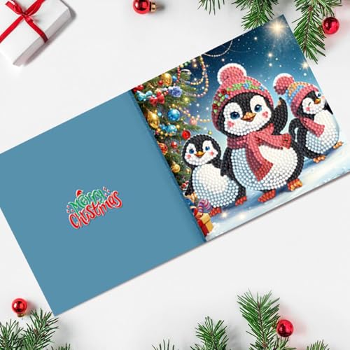 Tarjetas de arte de gemas navideñas ideales para regalar a abuelos y amigos 5