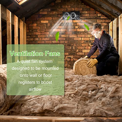 Ipower 10 Inch Register Booster Fan With Thermostat, High Velocity Ventilation Fans With 10 Gear Wind Speed Switch And High Precision Thermal Probe, Black #TOP1