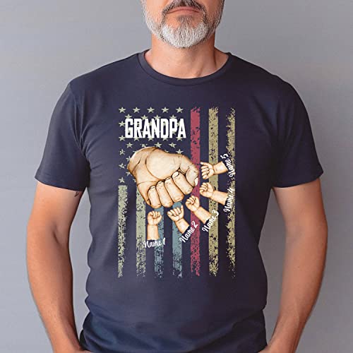 Personalized-Best-Dad-Ever-T-Shirt-with-Kids-Name-Custom-Dad-Grandpa-American-Flag-Shirt-Fist-Bump-Dad-Shirt-Fathers-Day-T-Shirt-Gift-for-Husband-Dad-Grandpa-Gift-from-Kids Personalized Best Dad Ever T Shirt with Kids Name Custom Dad Grandpa American Flag Shirt Fist Bump Dad Shirt Fathers Day T Shirt Gift for Husband Dad Grandpa Gift from Kids