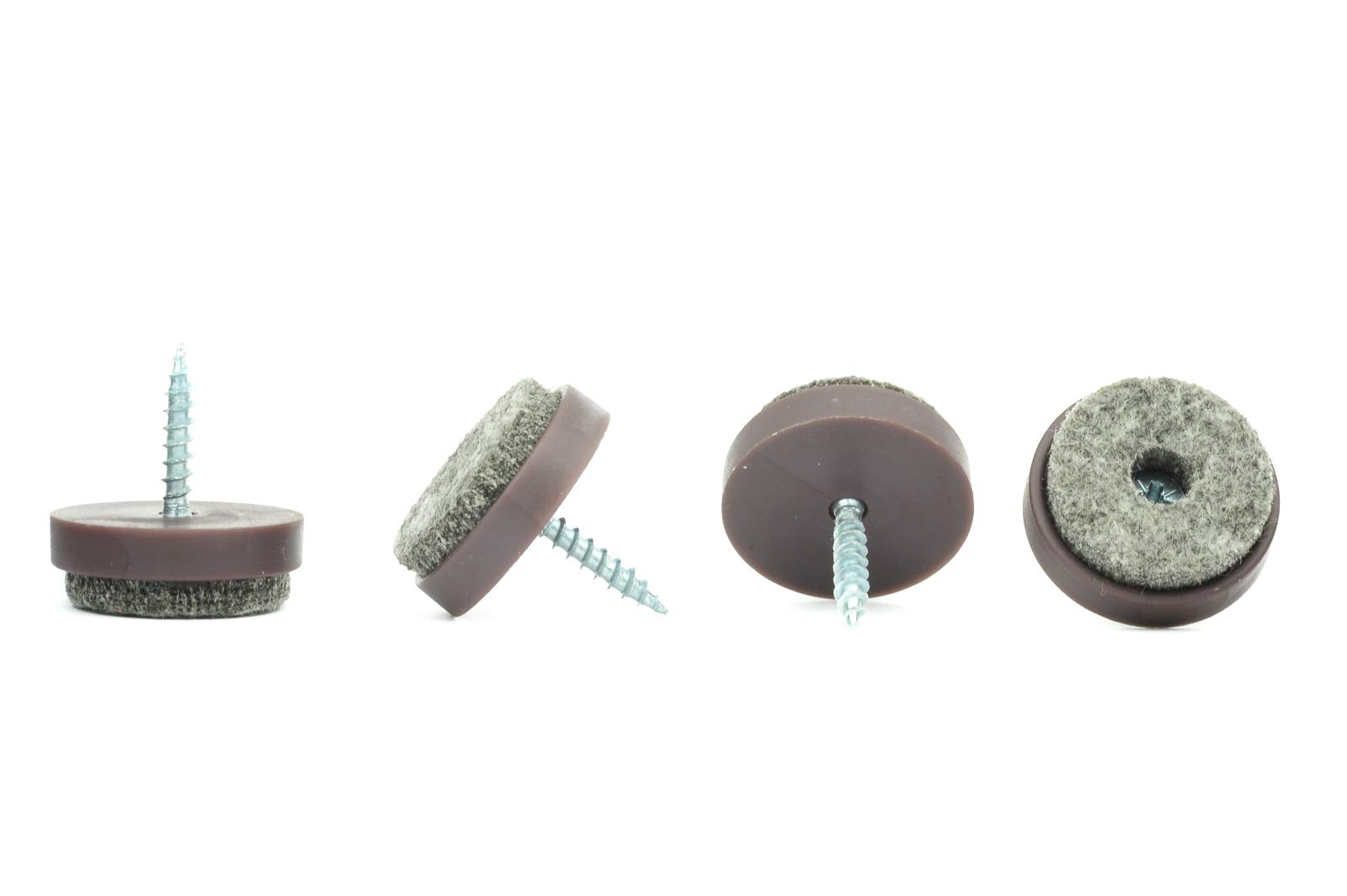 Keay Vital Parts Coffee 24Mm Screw-On Felt Furniture Pads - Made In Germany (Pack Of 16)