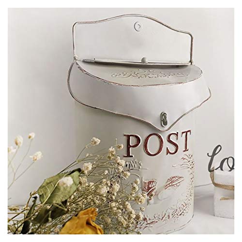 Boîte aux lettres murale jardin extérieur avec rangement suspendu en fer vintage