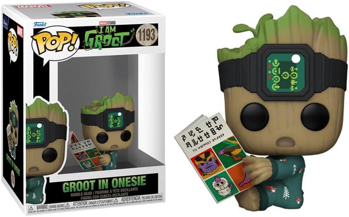 Miniatura 2 de POP Marvel I Am Groot - Groot in Onesie con libro Funko figura de vinilo (paquete con funda protectora de caja compatible), multicolor, 3.75 pulgadas