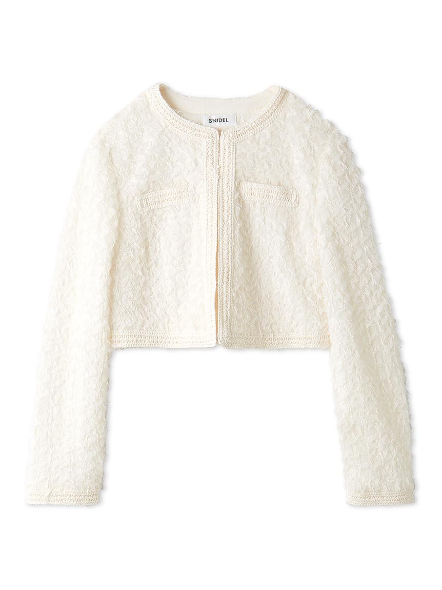【SNIDEL】テクスチャーショートジャケット アイボリー サイズ0 タグ付き Amazon | [スナイデル] テクスチャーショートジャケット