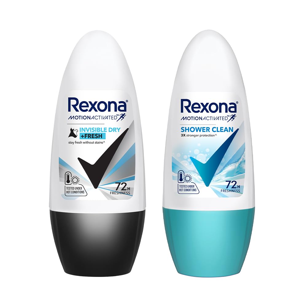 Rexona Roll-On Deodorant | Invisible Dry + Shower Clean Motion Activated Deo for Women | up to 72Hr Freshness | 45 ML each-image-42