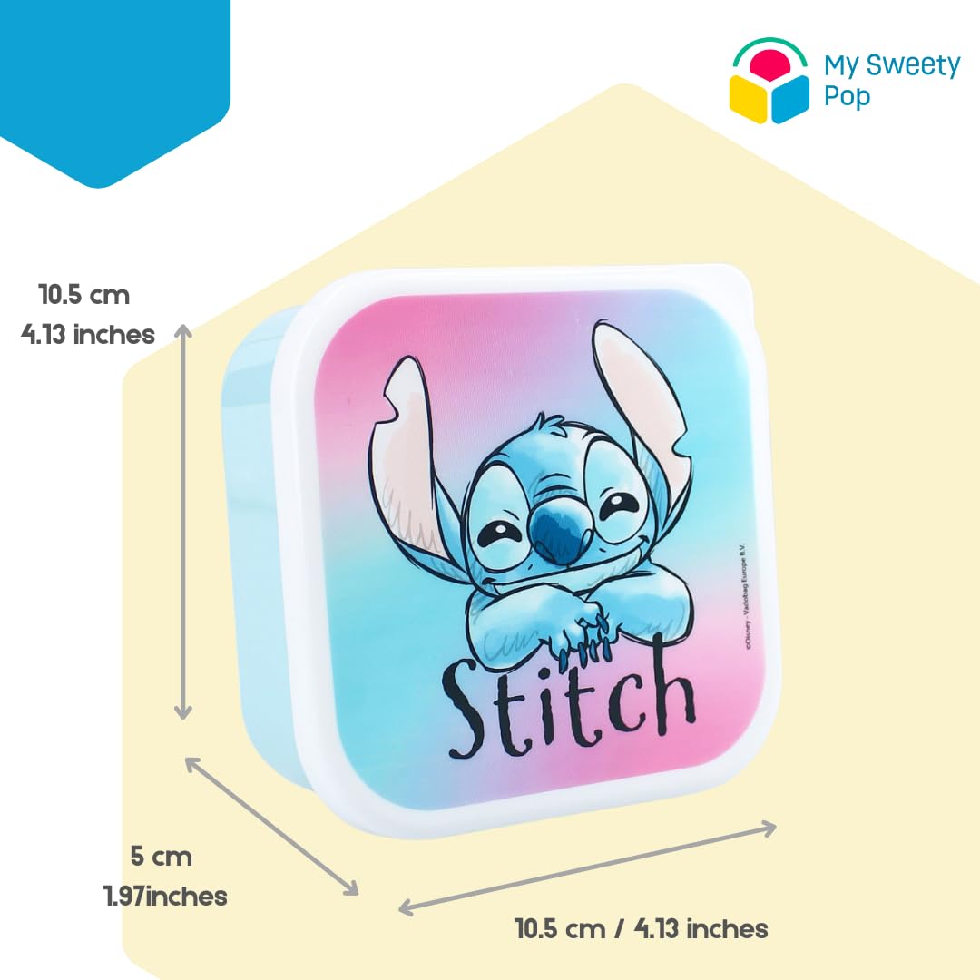 My sweety pop, Set of 3 Stitch Lunch Boxes, Lunch Box, For Children, Nursery, Kindergarten, School, Holiday, Meal - Image 4