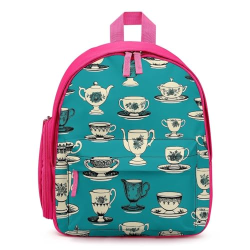 Retro Tea Cup Mini Backpack Light Weight Small Travel Backpack Shopping Travel Daypack