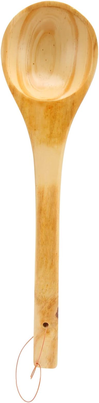Wood Sauna Ladle, Large Capacity Portable Wooden Sauna Ladle Spoon Scoop with Long Handle for Tea Wine Water Hot Soups or Hot Water