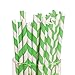 Lime Green Striped Straws (24 Pack) 7 3/4". Paper.