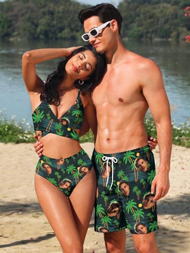 Custom Mens Swim Trunks 7" Personalized Board Shorts with Face Quick Dry Swimsuit Bathing Suit Compression Liner4