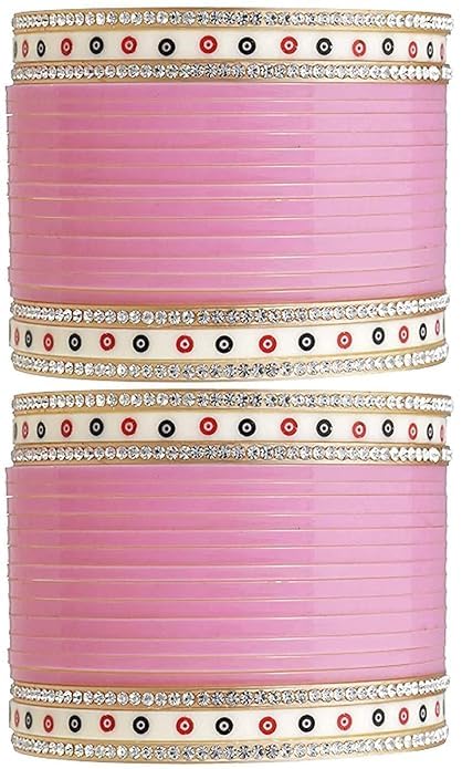 CT FASHION Bridal Punjabi Chuda, Bangle Set for Womens, Designer Chura (Set of 1_Pink_2.4) (B0D94GZB8G) Amazon Price History, Amazon Price Tracker