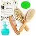 Toddler Hair Brush Comb Set-Complete Kit Baby Products Wooden Soft Bristle Brush Wooden Comb Baby Cradle Cap Silicone Brush Bath Boy Girl Grooming Kit Ideal for Newborn Babies Infant Baby Shower Kids