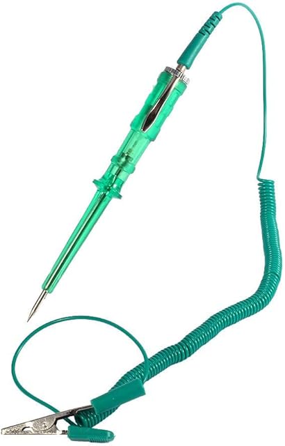 Car Electrical Circuit Tester, Keenso 6V/24V Long Probe Car Test Light Continuity Tester Car Fuse Tester Test Pen Pencil for Low Voltage Systems, Fuse, Switch, Wires(green)
