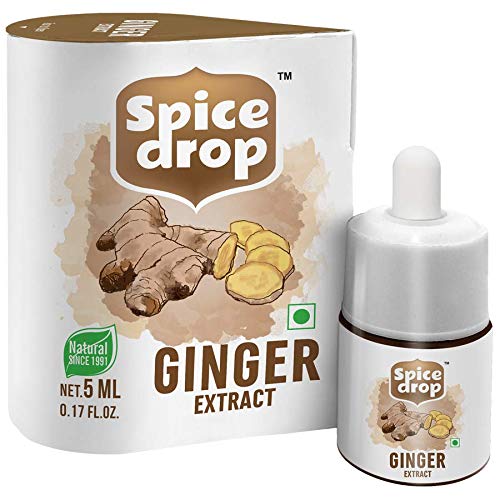 Image of Spice Drop Pure Ginger Extract - Salad Dressing, Seasoning, Cooking, Baking, Tea, Coffee | Natural Immunity Booster | Premium Quality & Rich Aroma | Nigerian Dry Ginger Extract | No Added Color or Preservative | Non GMO | Vegan | 0.17 Oz x 3 Pack