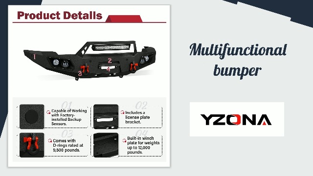 Watch YZONA Front Bumper for 2011-2014 Chevy Silverado 2500 3500