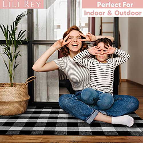 Lili Rey Buffalo Plaid Rug – 3X5 Buffalo Plaid Outdoor Rug, Black And White Outdoor Rug, Outdoor Rug 3X5, Front Porch Rug, Buffalo Check Outdoor Rug, Black And White Checkered Rug, Plaid Door Mat #TOP5