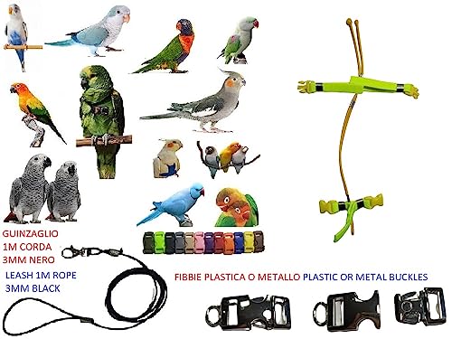 Arnés para loros grandes que evita escapes con conectores de metal o plástico 3