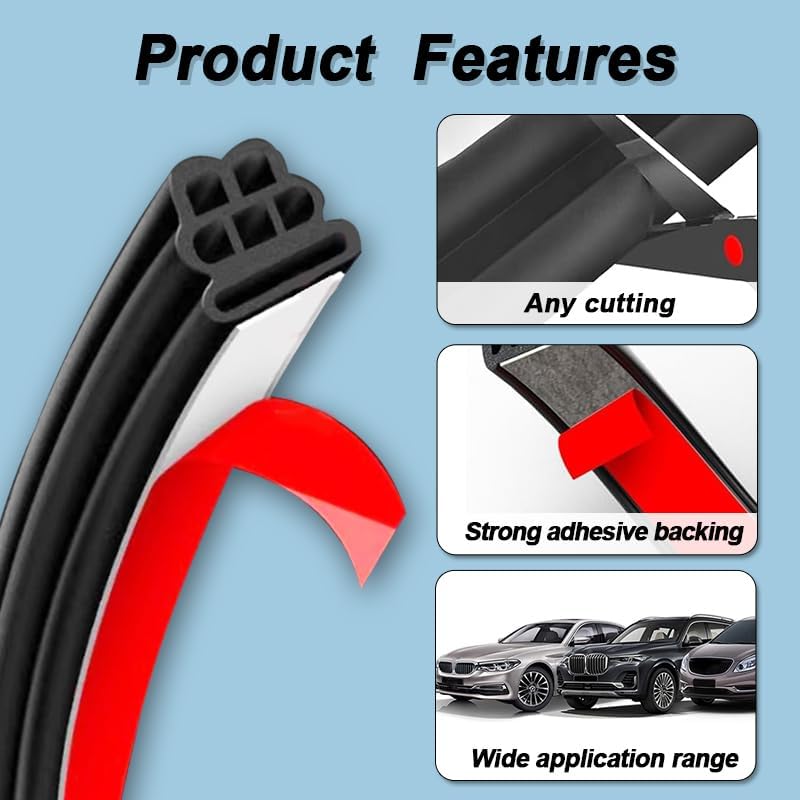 Automotive Door Weather Stripping for BMW e36 Z3 Coupe/Roadster 1996-2002, Auto Door Soundproofing Weatherstrip, Univers 5