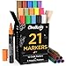 Chalkola Kreidestifte für Tafel Abwaschbar | 21 Kreidemarker 6mm Umkehrbare Spitze - Kreide Stift für Fenster, Tafel, Keramik, Whiteboard & als Glasstift - Chalk markers für Erwachsene & Kinder