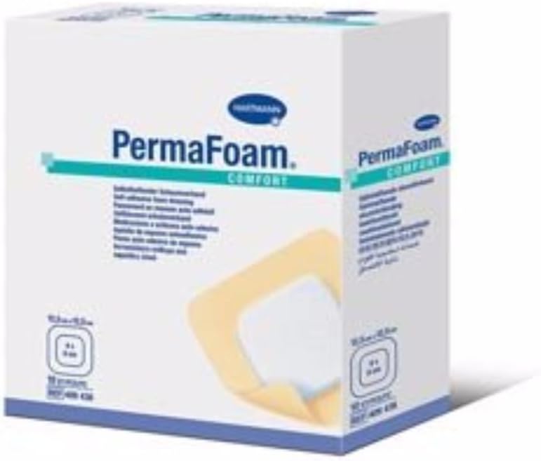HARTMANN USA PERMAFOAM NON-ADHESIVE & PERMAFOAM COMFORT ADHESIVE FOAM DRESSING Foam Membrane Dressing, 8" x 8", PermaFoam Comfort Adhesive, Sterile, 3/bx