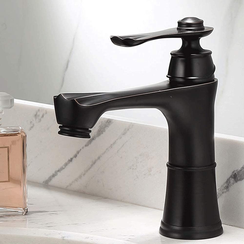 Robinets de lavabo hauts de salle de bain en bronze huilé mitigeur sur plage