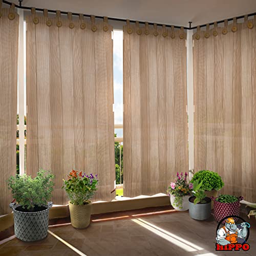 Image of HIPPO HDPE 230 GSM Outdoor Loop Curtain (Persian-Beige, 3FTX4.5FT, Pack of 2)