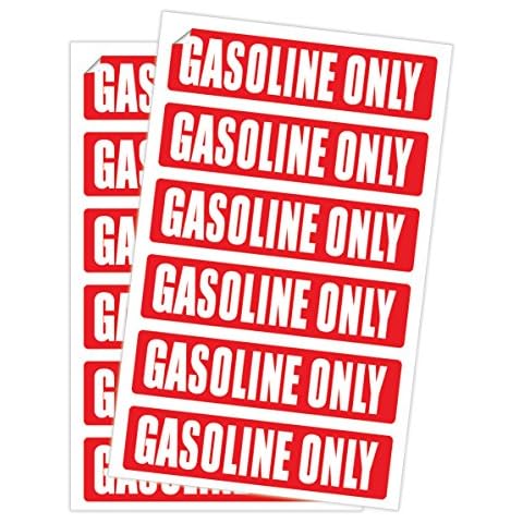 12 Pack GASOLINE ONLY Decals / Labels / Markers / Weatherproof and Chemical Resistant Stickers Cover